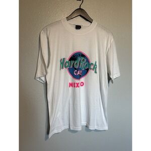 VINTAGE Hard Rock Cafe Mexico T Shirt White Big Logo Size XXL Rare